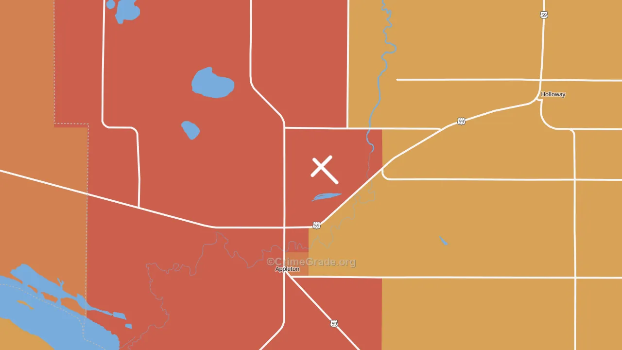 Appleton, MN Map of Burglary Rates