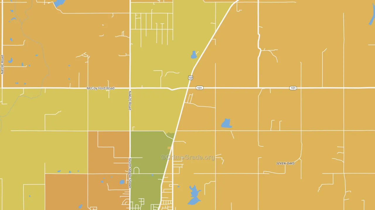 Aqua Park, OK Map of Burglary Rates