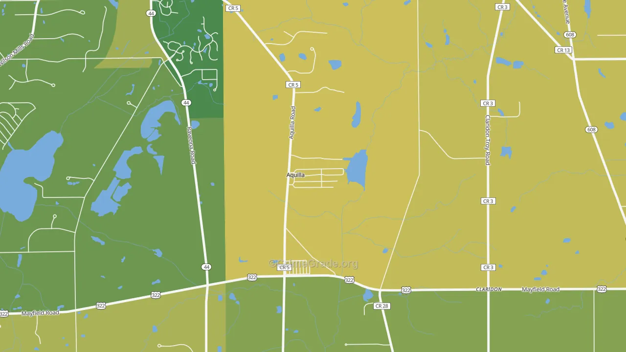 Aquilla, OH Map of Burglary Rates