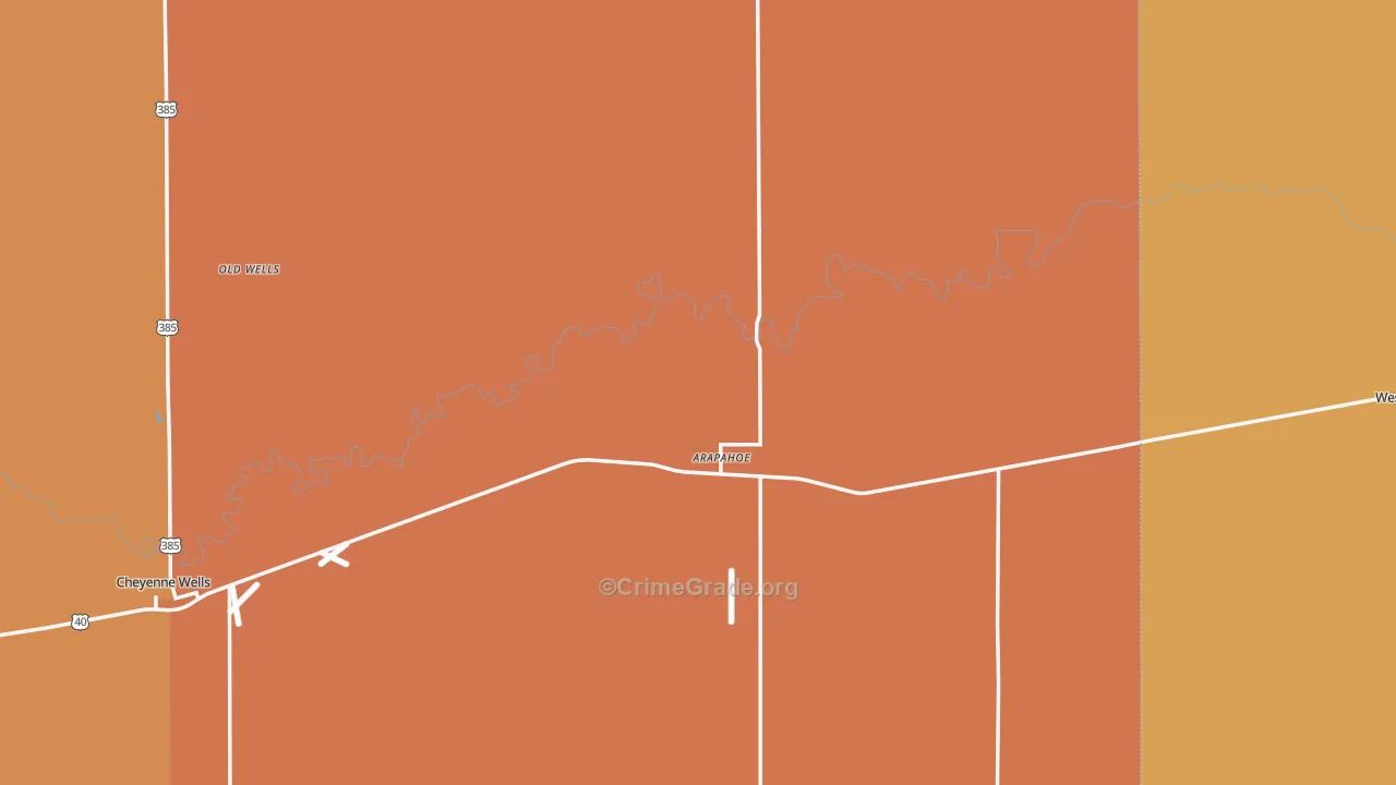Arapahoe, CO Map of Burglary Rates