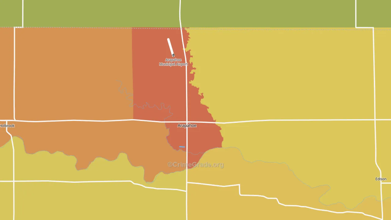 Arapahoe, NE Map of Burglary Rates