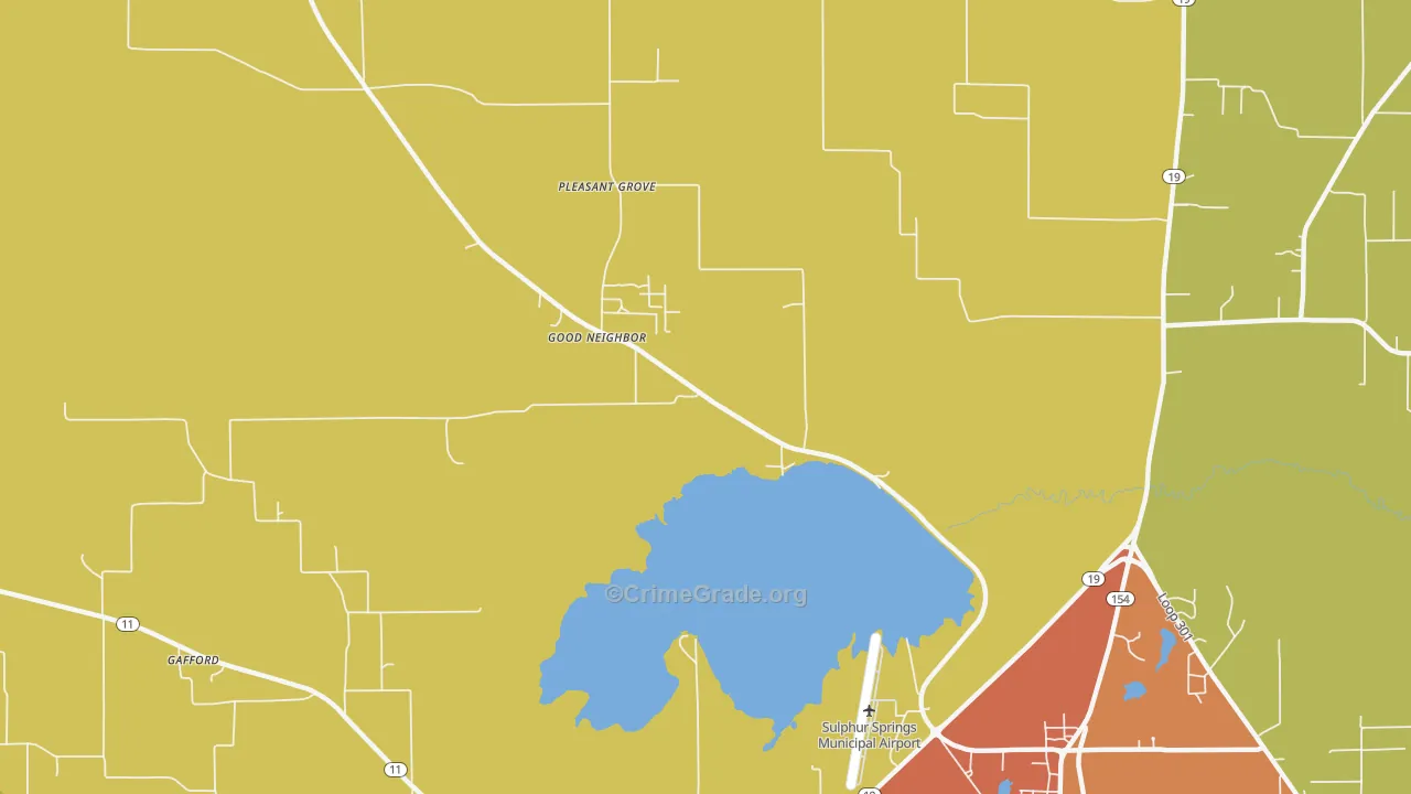 Arbala, TX Map of Burglary Rates