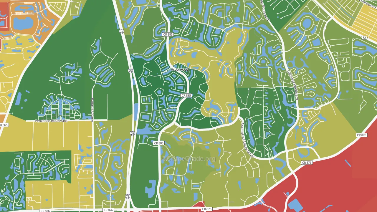 Arborwood, Fort Myers, FL Map of Burglary Rates