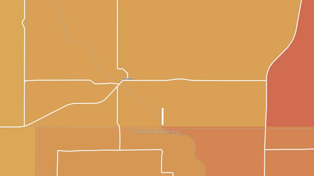 Arcadia, NE Map of Burglary Rates