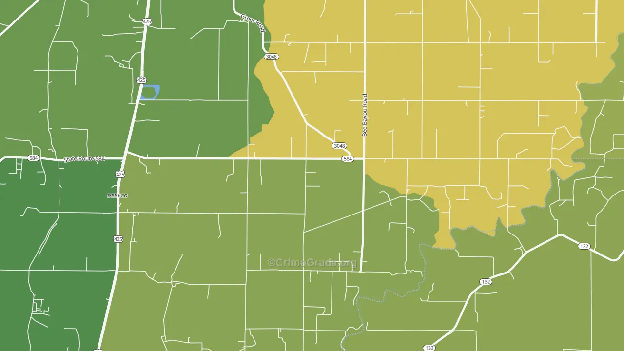 Archibald, LA Map of Burglary Rates