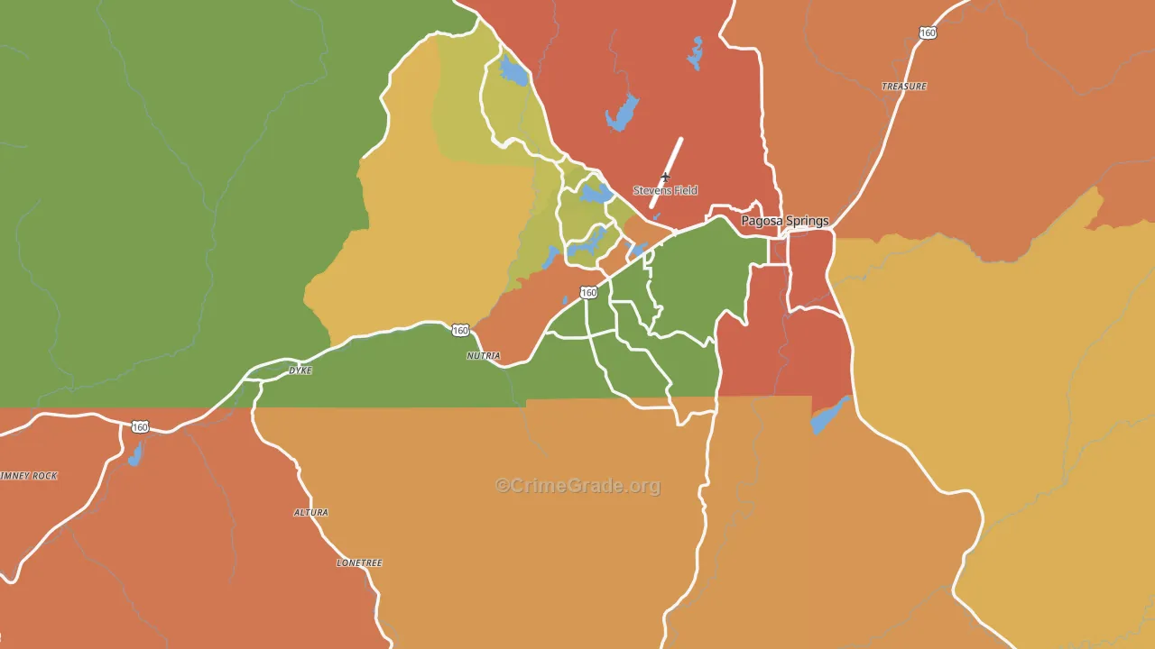 Archuleta County, CO Map of Burglary Rates