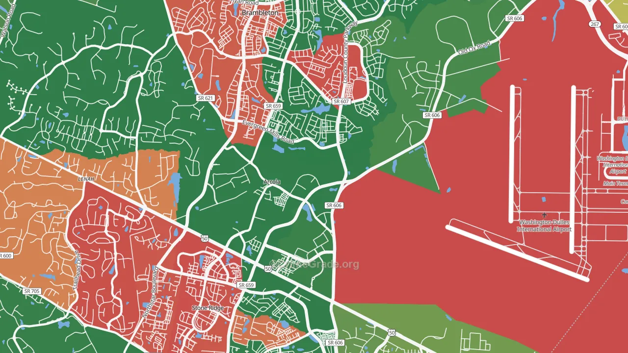 Arcola, VA Map of Burglary Rates