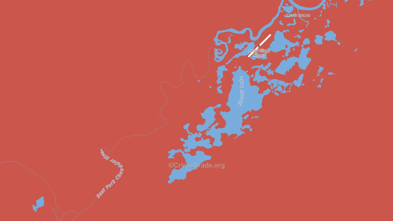 Arctic Village, AK Map of Burglary Rates