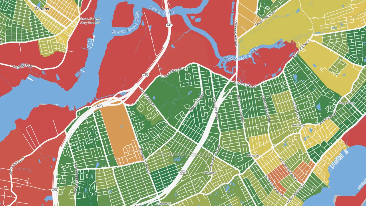 Arden Heights, Staten Island, NY Map of Burglary Rates