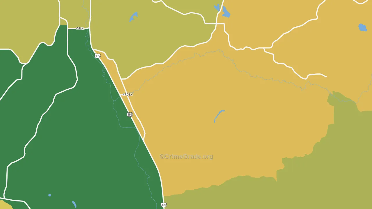 Arden, WA Map of Burglary Rates