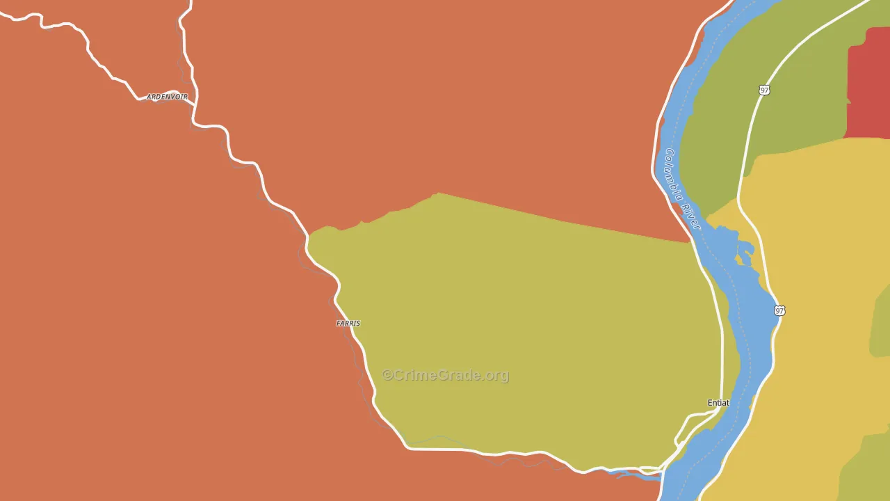 Ardenvoir, WA Map of Burglary Rates