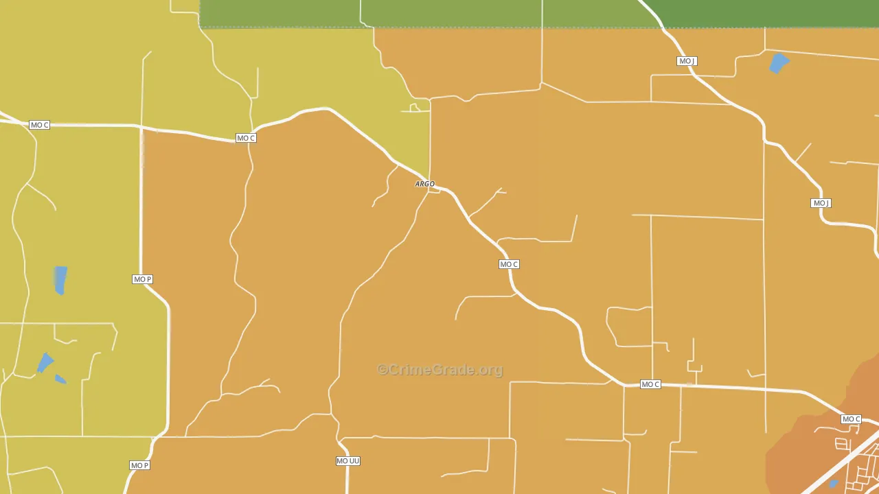 Argo, MO Map of Burglary Rates