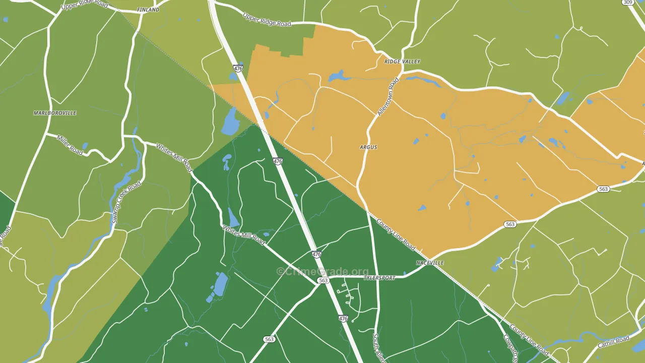 Argus, PA Map of Burglary Rates