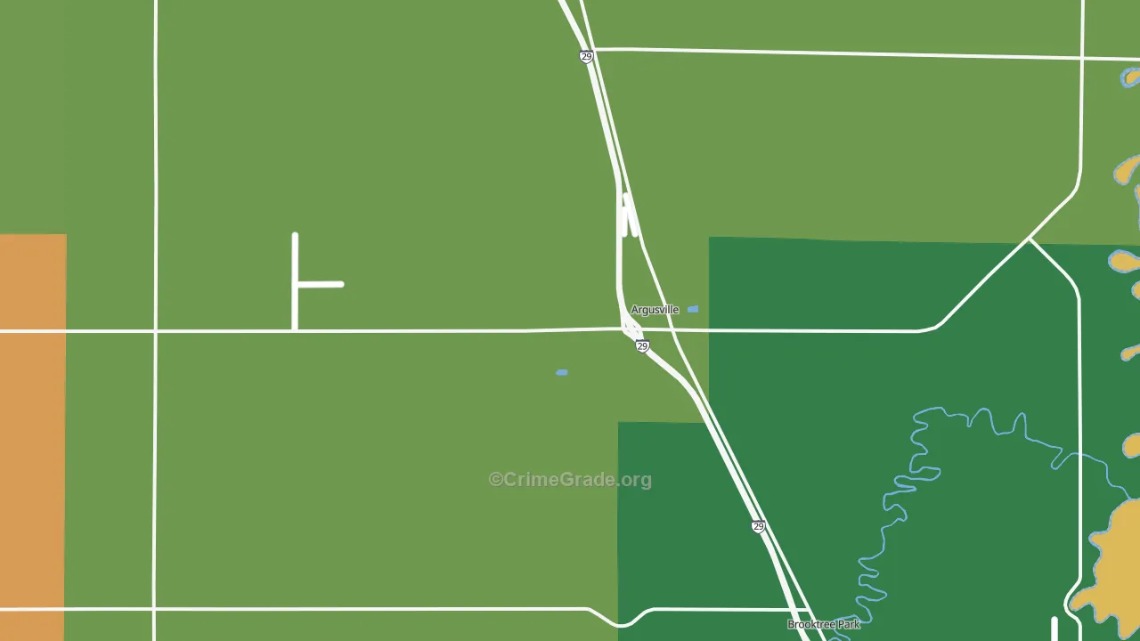 Argusville, ND Map of Burglary Rates