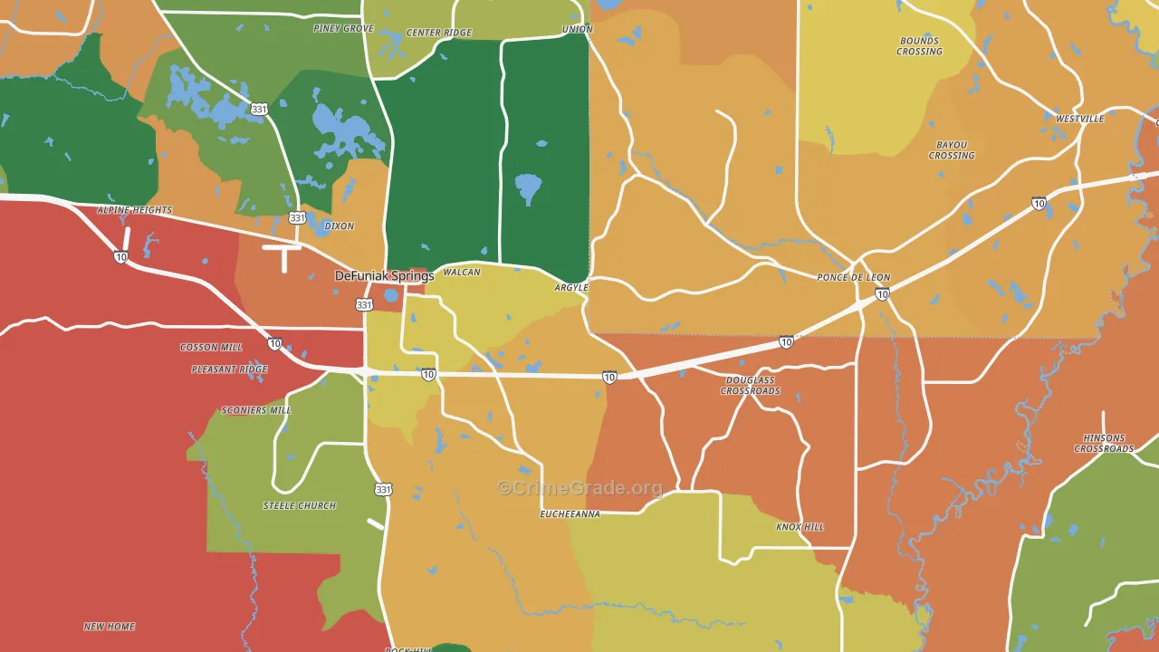 Argyle, FL Map of Burglary Rates