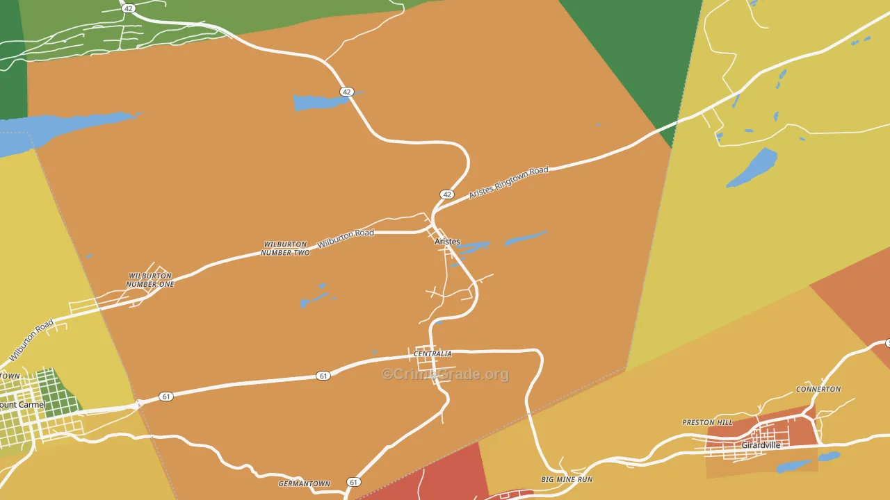 Aristes, PA Map of Burglary Rates