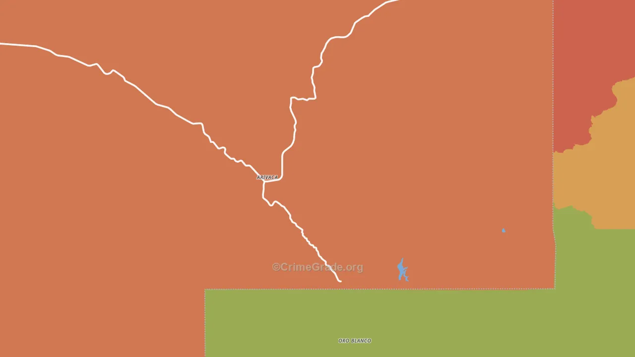 Arivaca, AZ Map of Burglary Rates