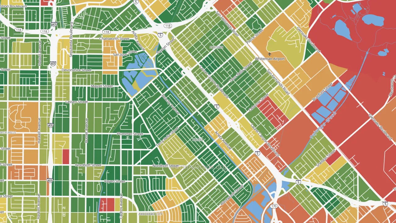 Arleta, Pacoima, CA Map of Burglary Rates
