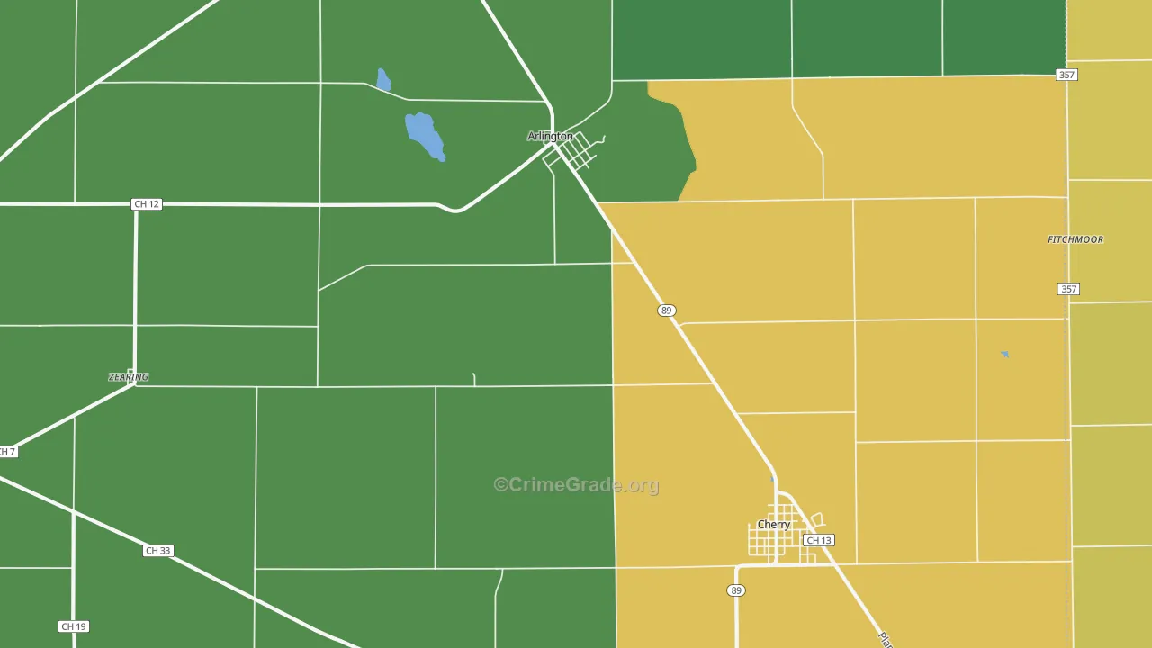 Arlington, IL Map of Burglary Rates