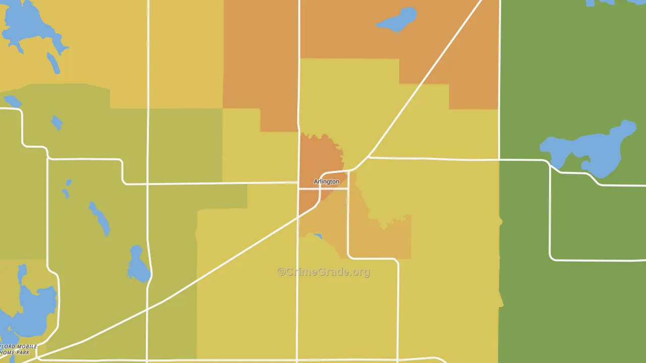 Arlington, MN Map of Burglary Rates