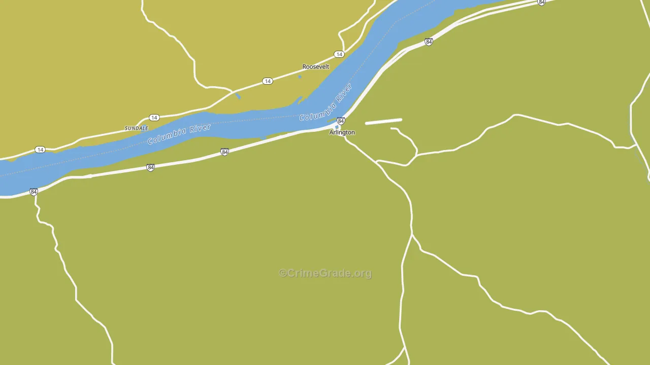Arlington, OR Map of Burglary Rates