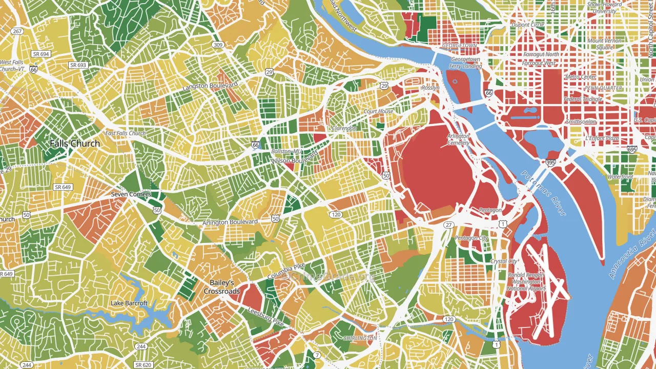 Arlington, VA Map of Burglary Rates