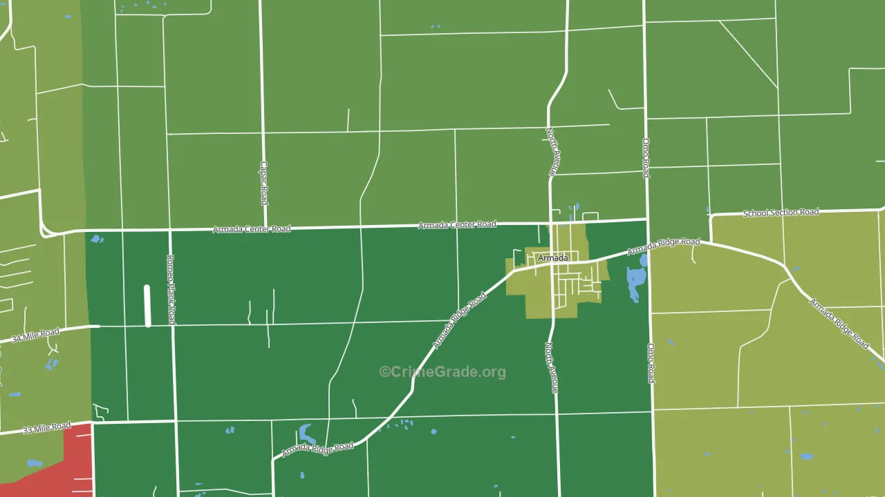 Armada, MI Map of Burglary Rates