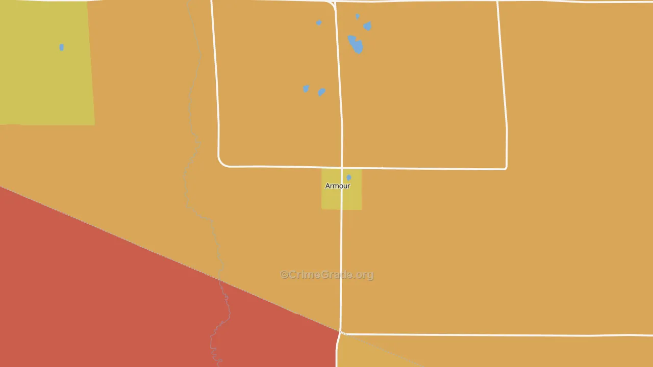 Armour, SD Map of Burglary Rates