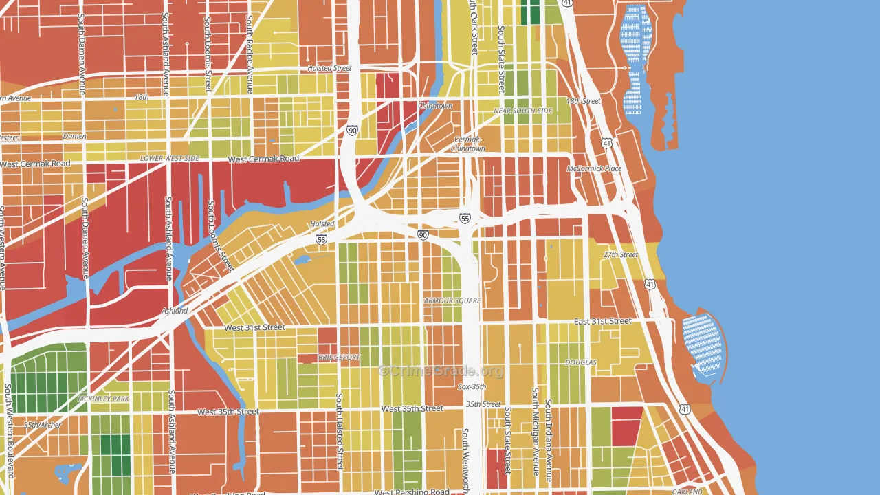 Armour Square, Chicago, IL Map of Burglary Rates