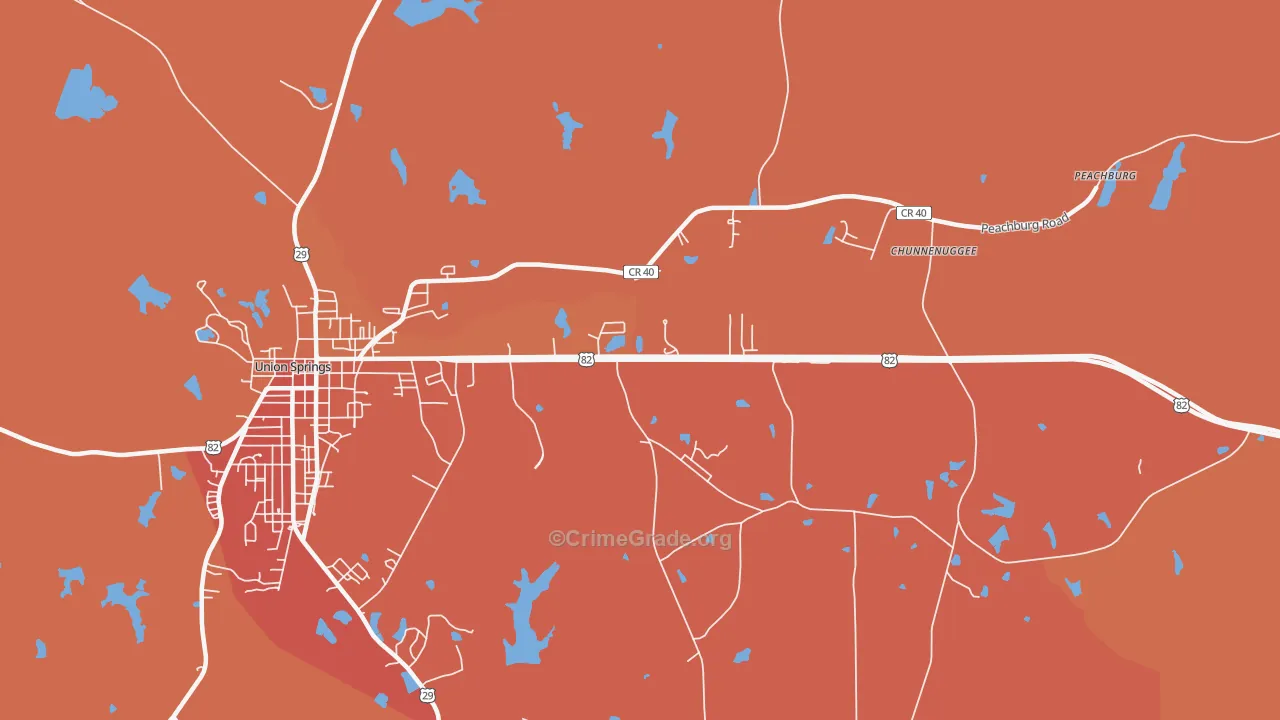 Armstrong, AL Map of Burglary Rates