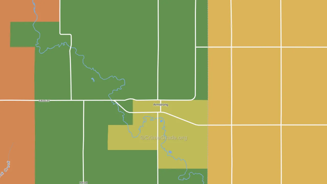 Armstrong, IA Map of Burglary Rates