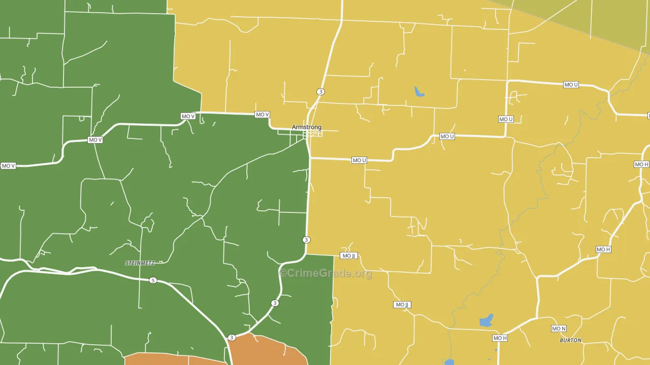 Armstrong, MO Map of Burglary Rates