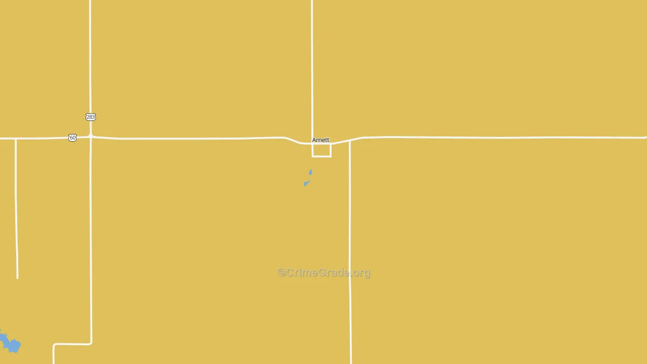 Arnett, OK Map of Burglary Rates
