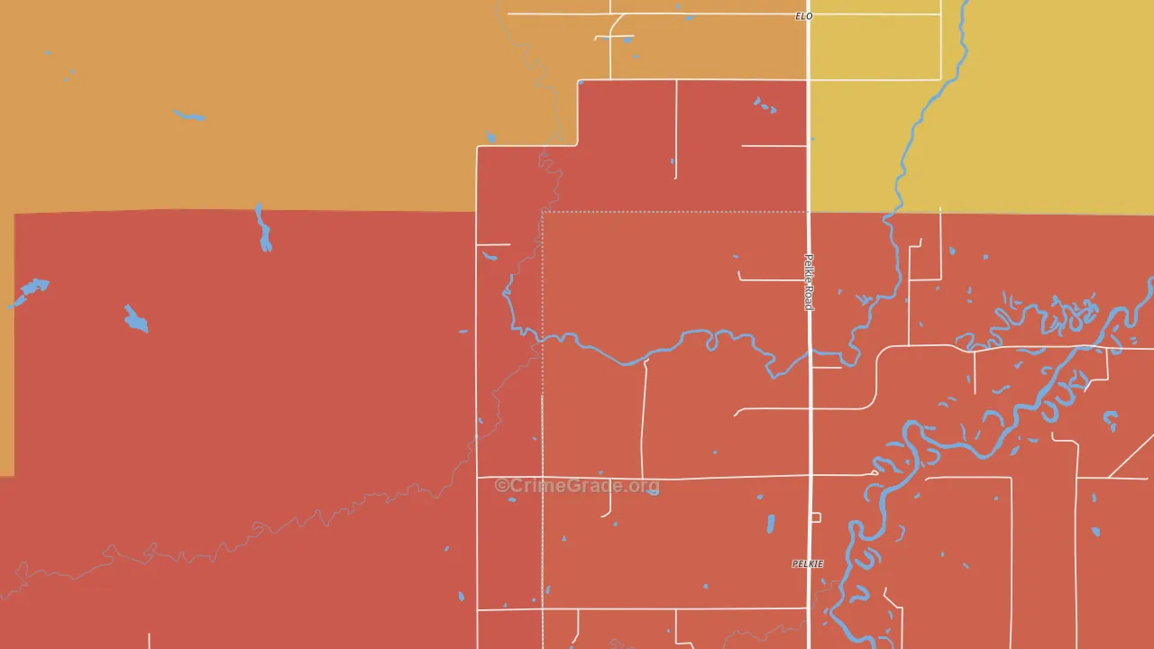 Arnheim, MI Map of Burglary Rates