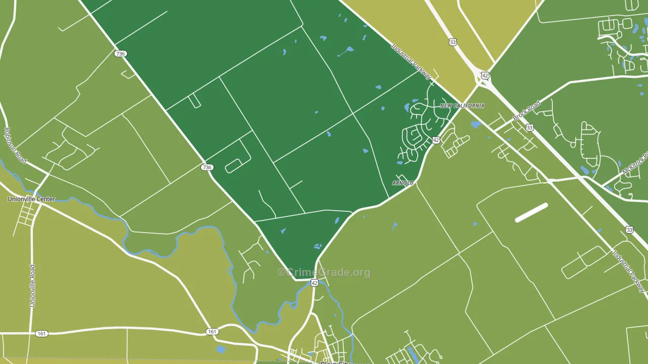Arnold, OH Map of Burglary Rates