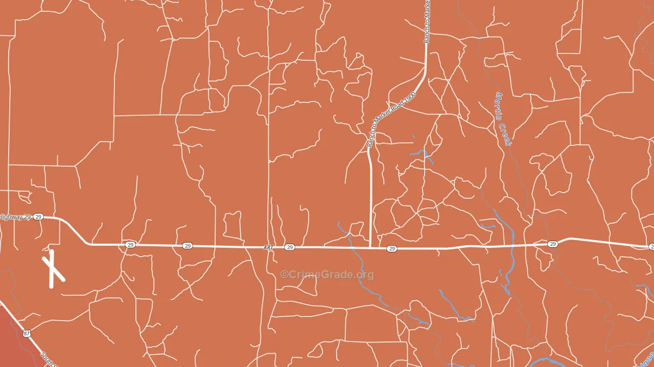 Art, TX Map of Burglary Rates