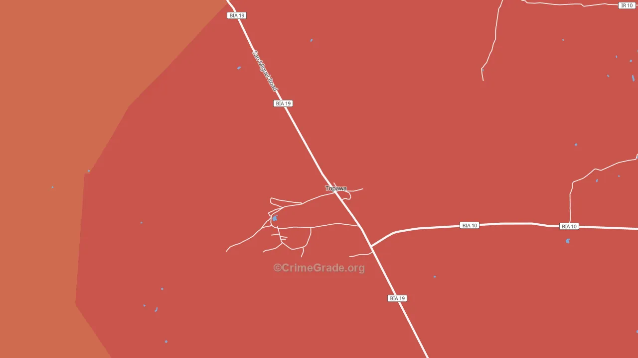 Artesa, AZ Map of Burglary Rates