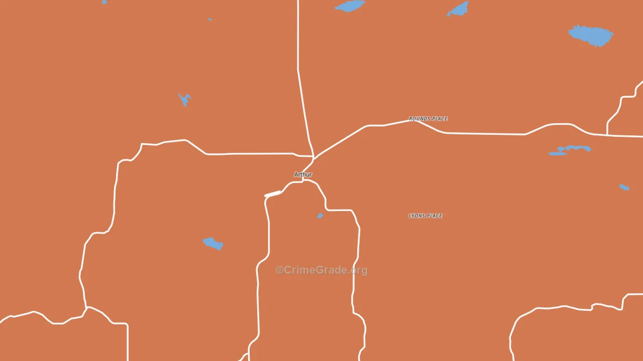Arthur County, NE Map of Burglary Rates