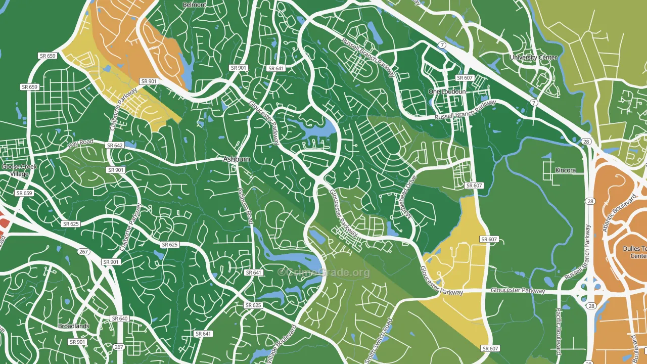 Ashburn Village, Ashburn, VA Map of Burglary Rates