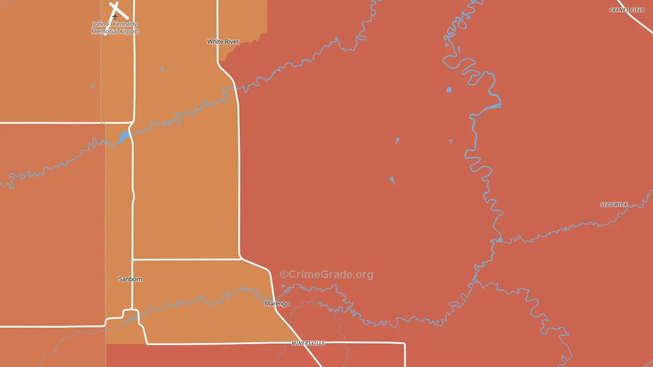 Ashland County, WI Map of Burglary Rates