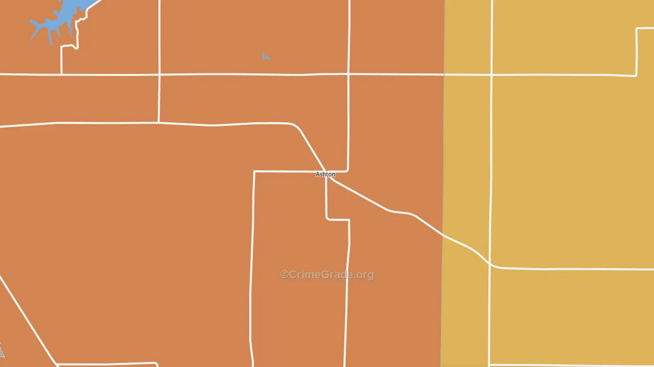 Ashton, NE Map of Burglary Rates