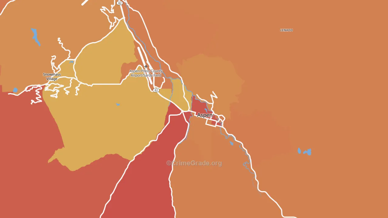 Aspen, CO Map of Burglary Rates