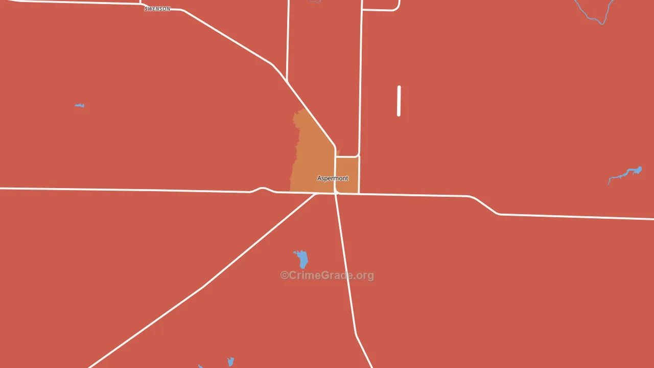 Aspermont, TX Map of Burglary Rates
