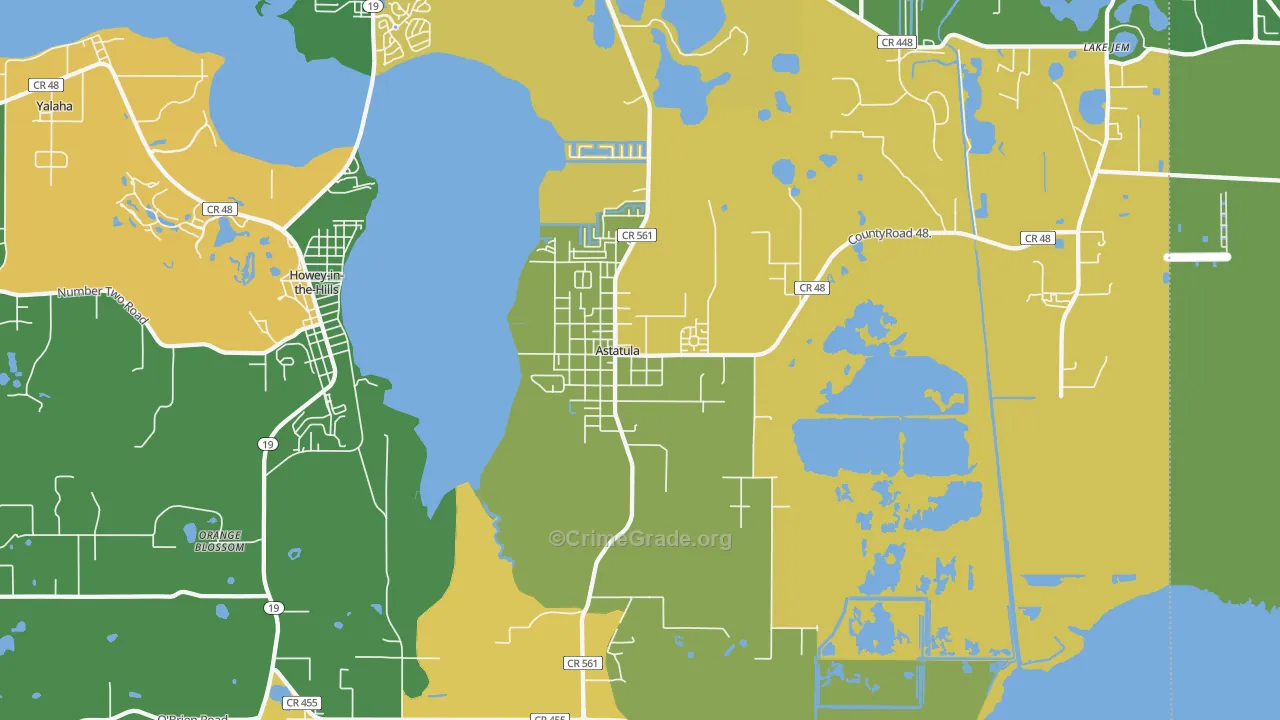 Astatula, FL Map of Burglary Rates