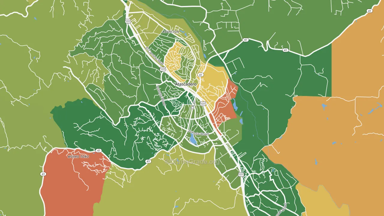 Atascadero, CA Map of Burglary Rates