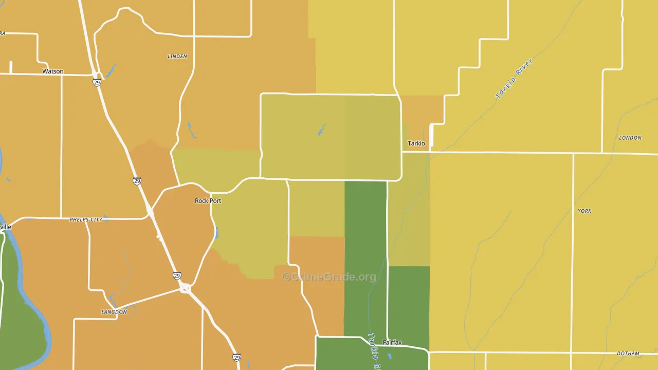 Atchison County, MO Map of Burglary Rates