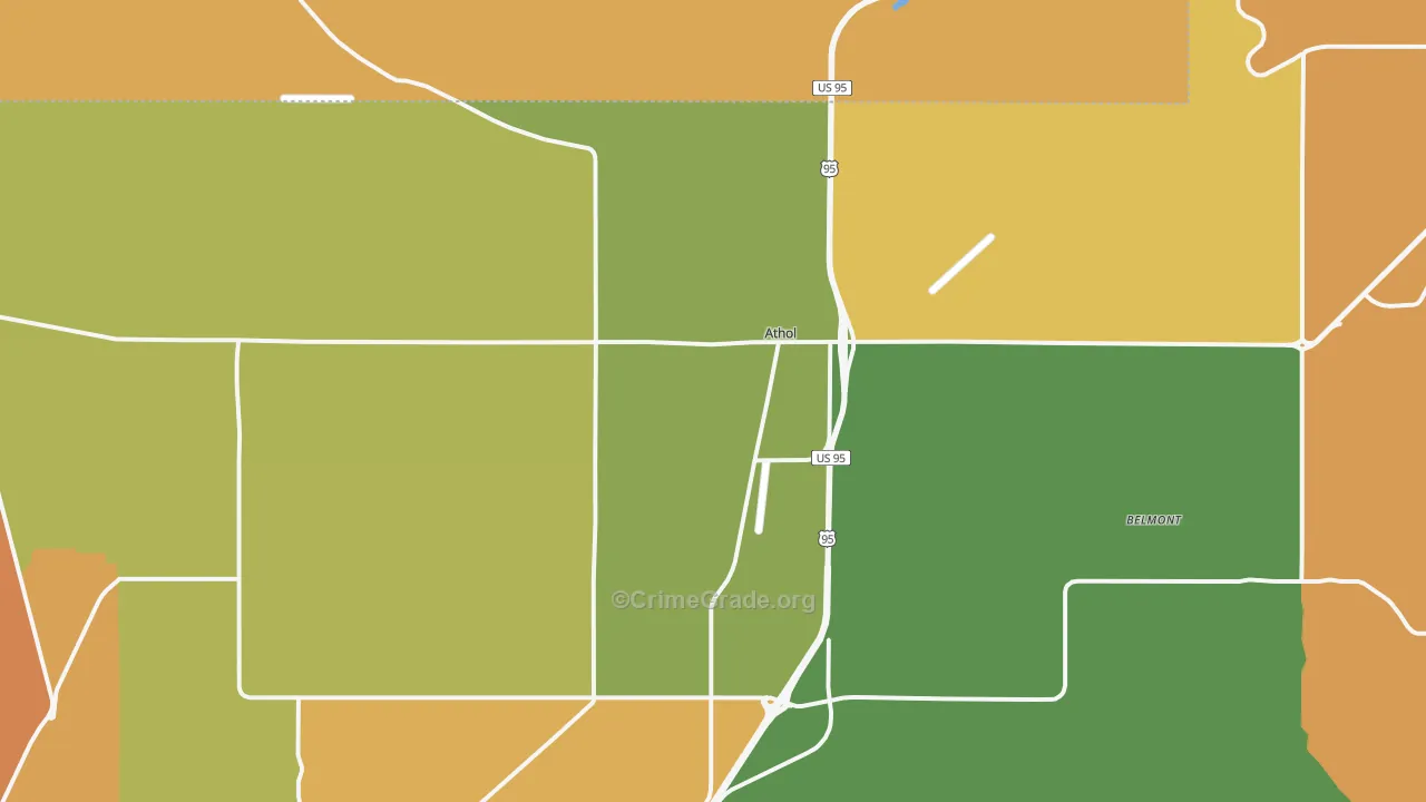 Athol, ID Map of Burglary Rates