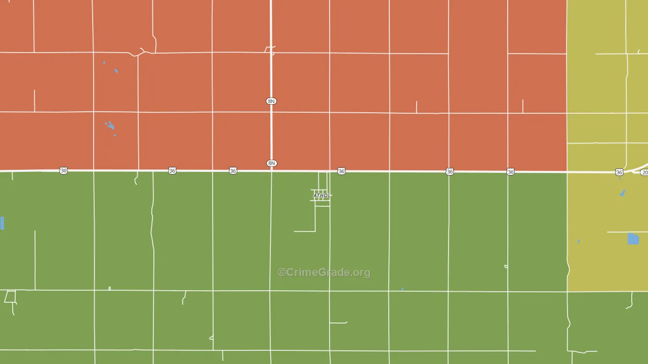 Athol, KS Map of Burglary Rates