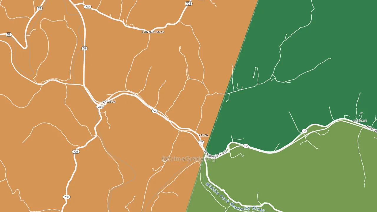 Athol, KY Map of Burglary Rates
