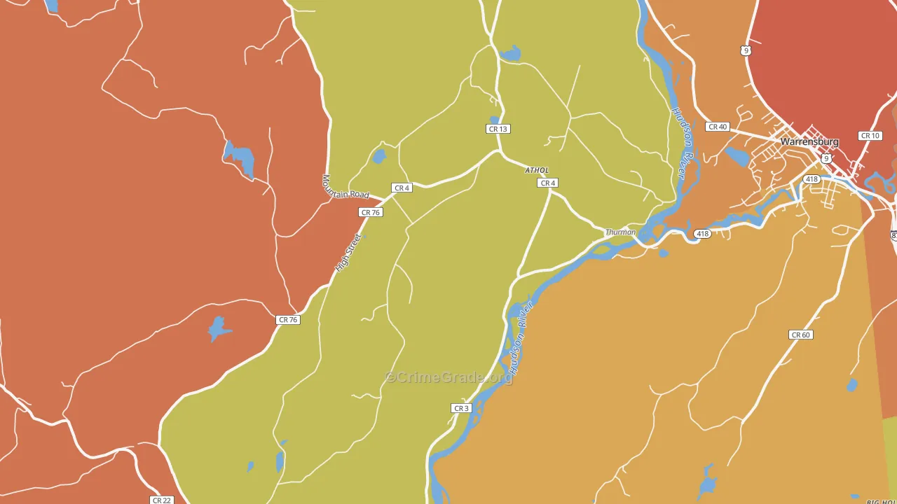 Athol, NY Map of Burglary Rates